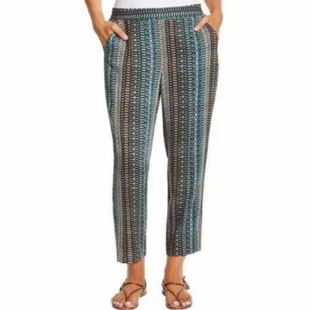 NWOT Jessica Simpson Cameron Printed Pull on Pants Womens L Multicolor Artsy